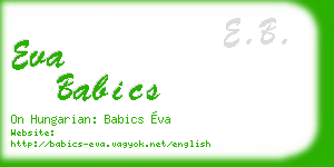 eva babics business card