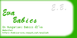 eva babics business card